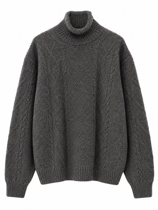Maglia a collo alto in pura lana