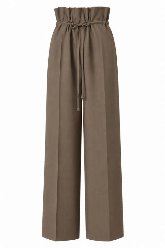 Pantalone caramella in fresco lana